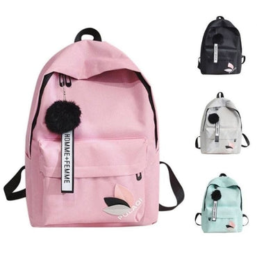 Women Casual Korean Style Canvas Backpack Travel Outing School Bag Storage Pouch