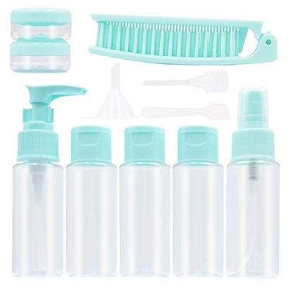 10 Pack Travel Size Toiletries Bottles&Jars Set,TSA Approved Portable RigidPlastic Travel Container
