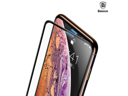100% Genuine BASEUS Cellular Dust Prevention Tempered Glass Full Screen Protector for iPhone X / Xs ( 5.8" ) - 2Pcs Included