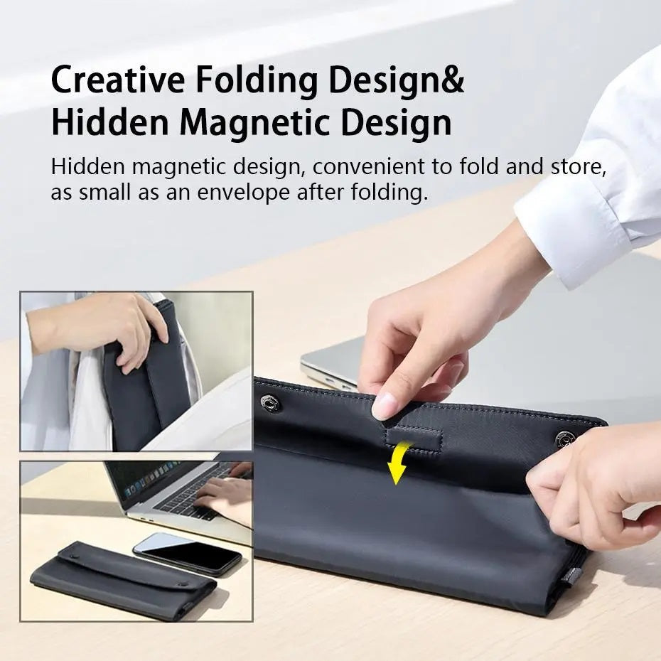 Baseus Folding Laptop Sleeve Laptop Case for MacBook Pro Waterproof Notebook Briefcase Bag 13 16 inch