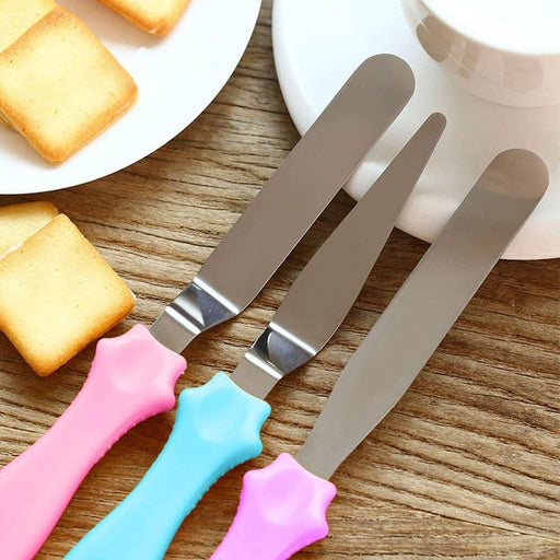 3Pcs Set Stainless Steel Cream Spatula Cake Scraper Smoother