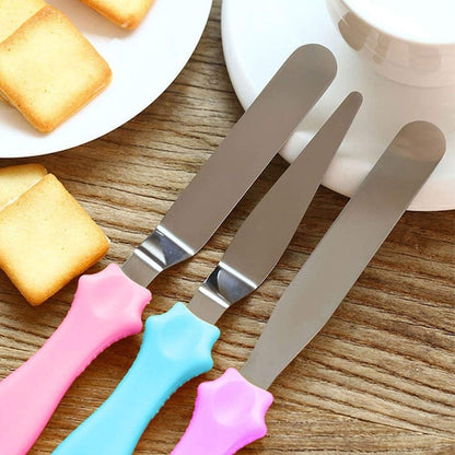 3Pcs Set Stainless Steel Cream Spatula Cake Scraper Smoother