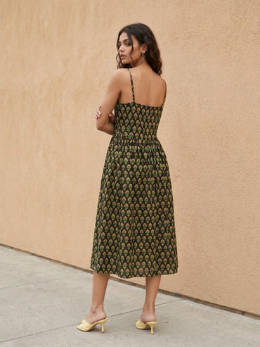 Ethnic Motifs Print a-Line Midi Dress