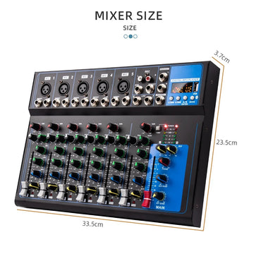 7 channel mixer F7 Bluetooth USB reverb Home F4 KTV stage performance live network song karaoke 4 channel mixing sound table