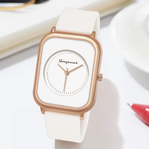 Casual Fashion Simple Personality Literal Women Silicone Quartz Watch