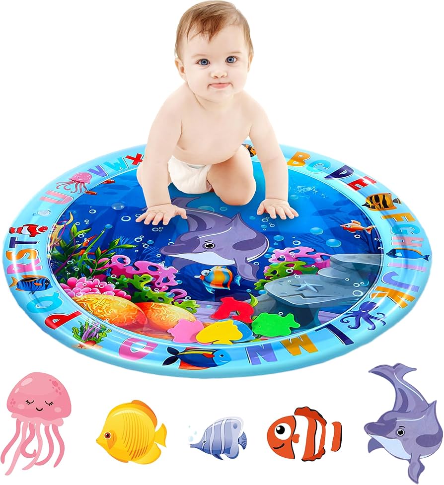 SUPER TOY Baby Inflatable Tummy Time Water Mat - Fun Activity Playmat for Infants