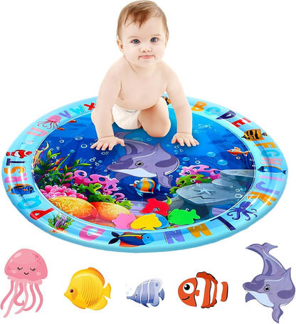 SUPER TOY Baby Inflatable Tummy Time Water Mat - Fun Activity Playmat for Infants