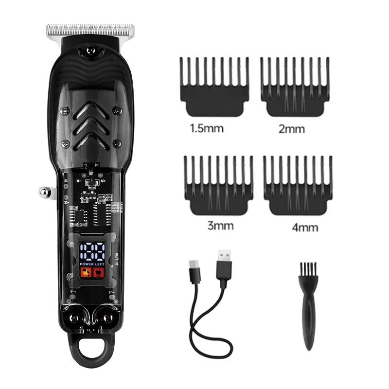 Transparent Body Electric Hair Clipper: Professional Salon Barber Trimmer & Styling Equipment