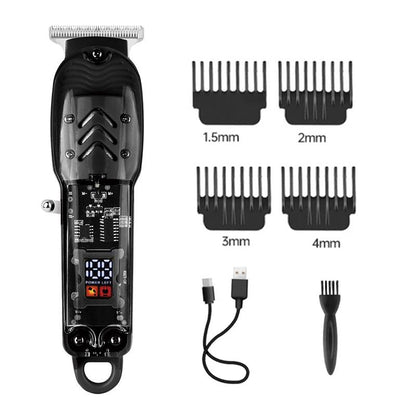 Transparent Body Electric Hair Clipper: Professional Salon Barber Trimmer & Styling Equipment