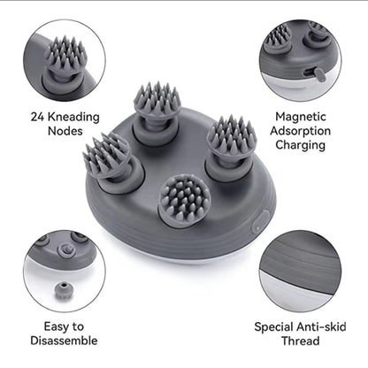 Automatic Electric Massager, 24 Kneading Nodes, Waterproof Deep Tissue Massager for Head, Scalp