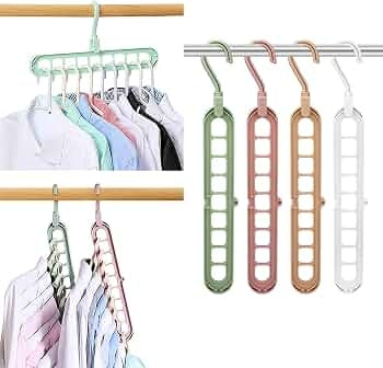 5Pcs Magic Wardrobe Space Saver Folding Hangers Anti-Skid Plastic Closet Organizer Hanger Set