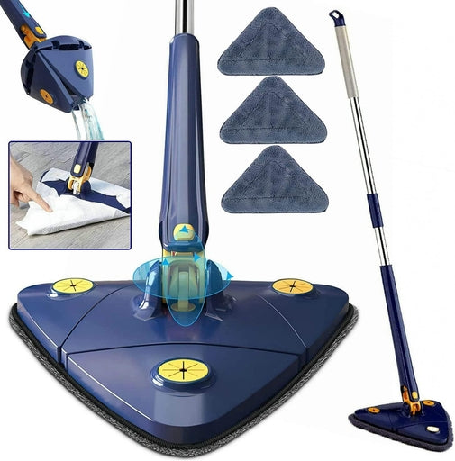 Triangle Mop 360Â° Rotatable Spin Cleaning Mop Adjustable Squeeze Wet and Dry Use Water Absorption