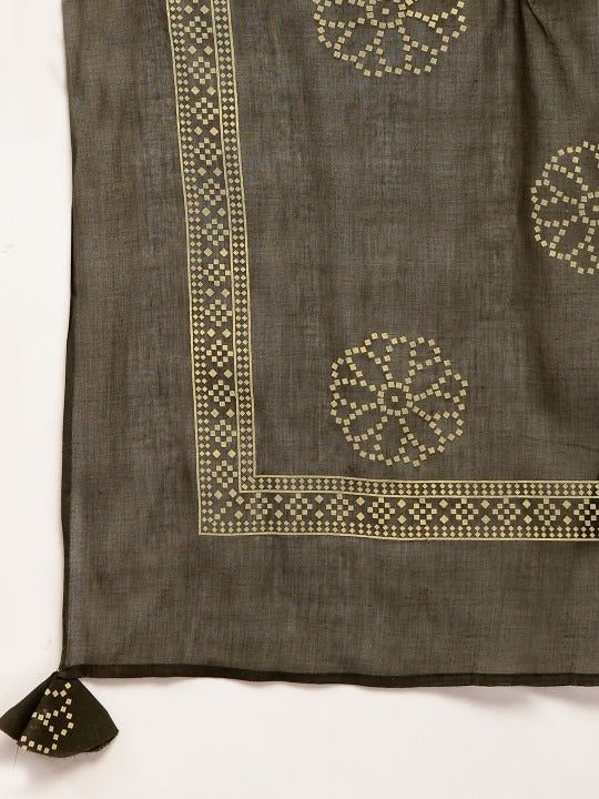 Women Ethnic Motifs Printed Regular Kurta with Trousers & with Dupatta