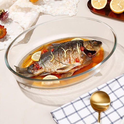 High Borosilicate Oven Safe Bakeware Home Use Glass Baking Dish Multifunctional Glass Plate