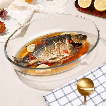 High Borosilicate Oven Safe Bakeware Home Use Glass Baking Dish Multifunctional Glass Plate