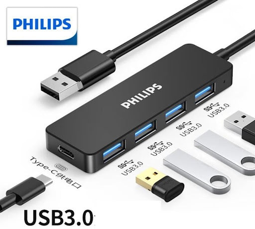 Philips USB 3.0 Hub SWR1603C/93 4 USB Port HUB - Plug and Play