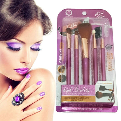 5 Pcs Set of Makeup Brush Kit, Feather Fashion Brush Set, Beauty Makeup Set