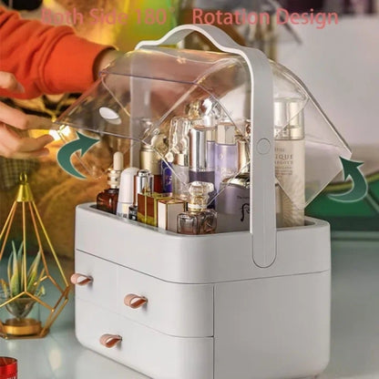 Makeup Skincare Organizer and Storage for Vanity Cosmetic Display Cases Waterproof