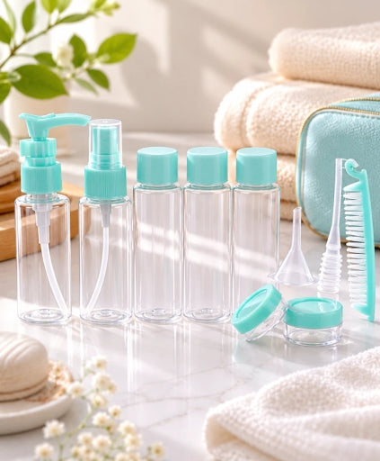 10 Pack Travel Size Toiletries Bottles&Jars Set,TSA Approved Portable RigidPlastic Travel Container