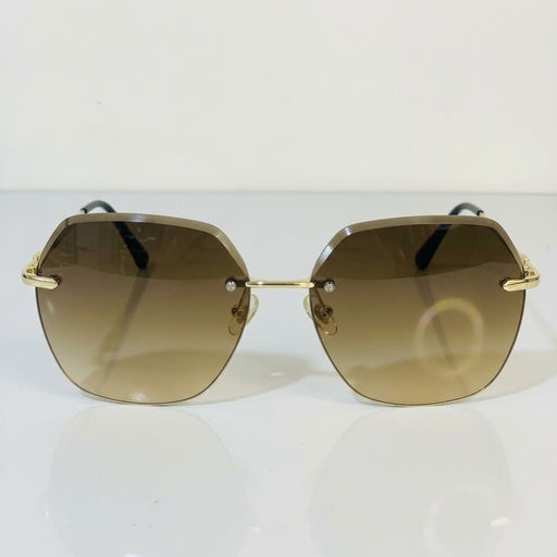 Women Gold Metal Sunglass Cateye