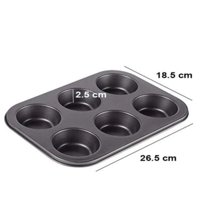 Non-Stick Muffin Cup Cake Tray ( 6 Cups )