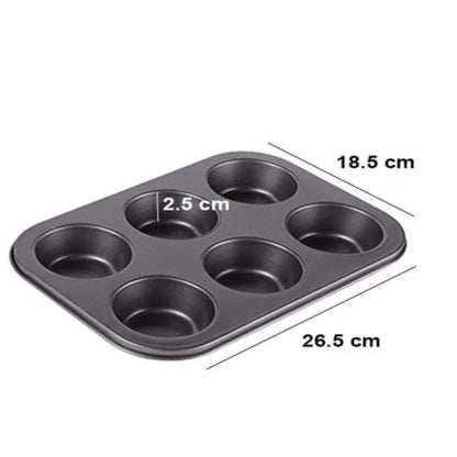 Non-Stick Muffin Cup Cake Tray ( 6 Cups )