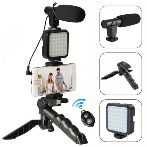Video Making Vlog Tripod Kit AY-49 with Microphone and Light