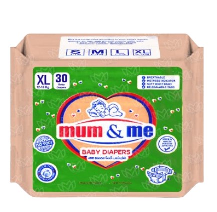 Mum and Me Baby Diaper XL (XL Baby Pasting) 30 Pack