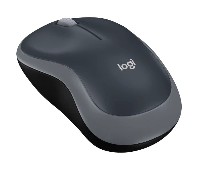 Logitech M185 Wireless Mouse USB for PC Windows, Linux, Grey And Black with Ambidextrous Design