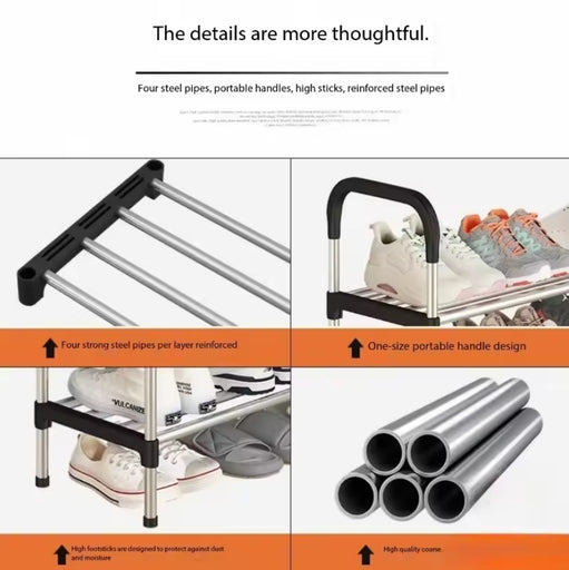 7-Layer Shoe Rack Organizer – Metal Shoe Shelf Storage Cabinet for Shoes & Plants | 5/7/8 Layer