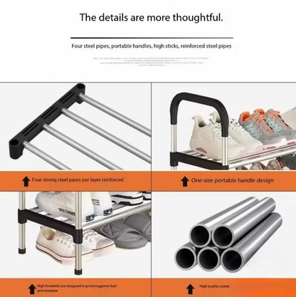 7-Layer Shoe Rack Organizer – Metal Shoe Shelf Storage Cabinet for Shoes & Plants | 5/7/8 Layer