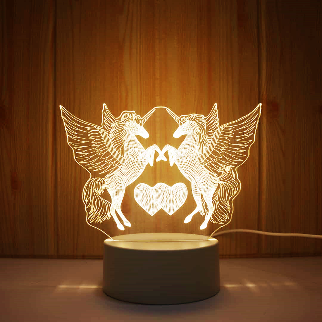 Valentine's Day Table Lamp Four Heart Bedside Lamp Romantic Color USB Touch Switch LED Acrylic 3D Night Light Creative table lamp Acrylic Night Light USB baby bedroom desk birthday gift