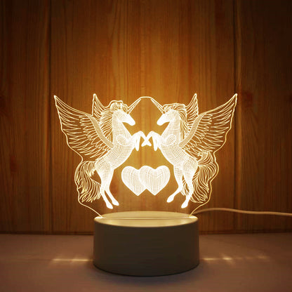 Valentine's Day Table Lamp Four Heart Bedside Lamp Romantic Color USB Touch Switch LED Acrylic 3D Night Light Creative table lamp Acrylic Night Light USB baby bedroom desk birthday gift