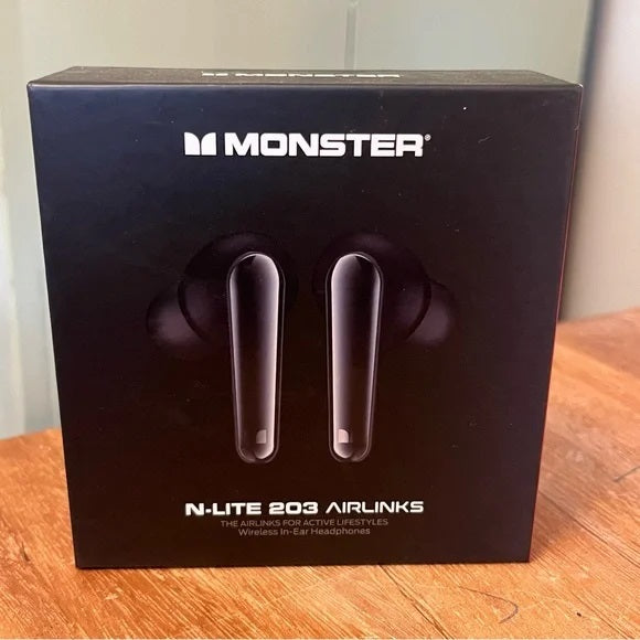 Monster N-Lite 203 AirLinks Wireless Earbuds Bluetooth Headphones HiFi Stereo, Wireless Earphones with 30H Playback, Type-C C