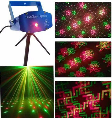 Mini Laser Projector Stage Lighting Sound Activated Laser for Party and DJ Multicolor