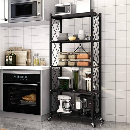 5-Layer Foldable Storage Rack, Heavy Storage Shelf Unit, Installation-Free, Steel Organizer