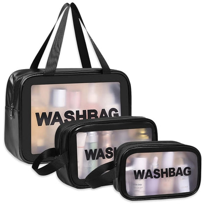 Cosmetic Toiletry Bag Makeup Pouch Wash Bag 3 in 1 Clear Bags