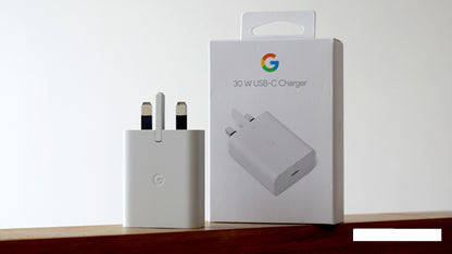Google 30W UK Plug USB-C Fast Charger & Type-C Cable For Pixel Smartphones