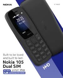 Nokia 105 (2021) Dual SIM Feature Phone | Long Battery, FM Radio & Torch (1.8")