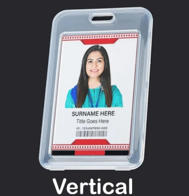 Office ID Card Holder Double Side Case-Horizontal / Vertical (1 Holder + Free ID Card Lanyard)
