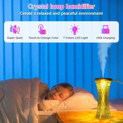 7-Color Changing Crystal Diamond Table Lamp Home Decor