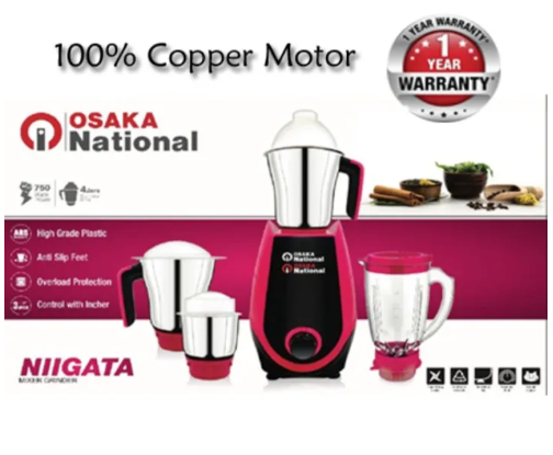 Indian Mixer Grinder 750 Watts 3 Pcs Stainless Steel Jars & 1 Plastic Juicer Jar