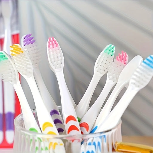 Set of 10 Kids Soft-Bristled Toothbrushes, Made with Bamboo Charcoal Nano Fibers, Unscented Manual