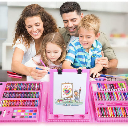 208PCS/168PCS Kids Painting Drawing Art Set with Crayons Oil Pastels Watercolor Markers Colored