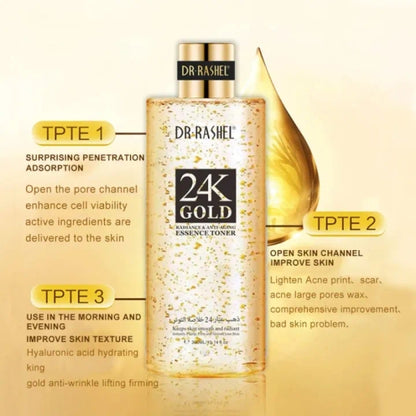 Dr.Rashel 24K Gold Radiance & Anti-Aging Essence Toner - 300Ml
