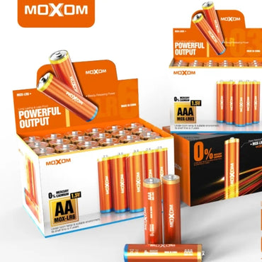 Moxom AA/AAA 1.5V Carbon Zinc Dry Cell Batteries 2 Pcs for Toys & Remote Controls