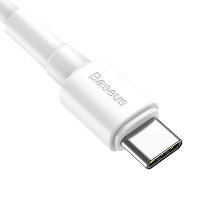 100% Genuine Baseus Mini White Cable USB For Type-C 3.0A 1Meter Length