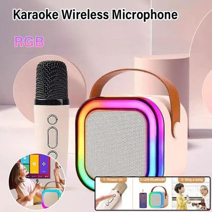 Portable K12 Bluetooth Karaoke Speaker with Wireless Mic, Portable PA System for Home & Family Fun