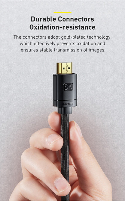 Baseus 8K HDMI-compatible 60Hz Cable 48Gbps Digital 4K Cable For Xiaomi Mi TV Box DVD PS5 PS4 PC Box Splitter Switch Video Cable