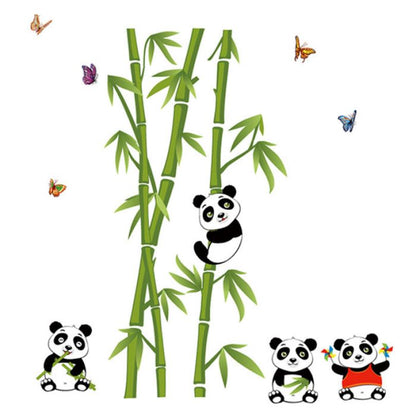 Panda Tree Cartoon Animals Theme Kids Wall Art Decal Sticker Decoration for Living Room Nursery Baby Girl Boy Kid Children's Room Bedroom Decoration